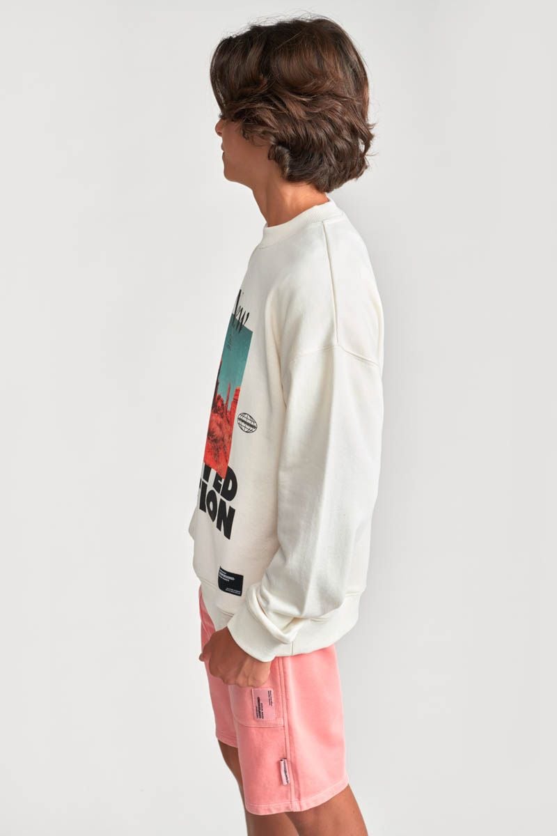 Le Temps Des Cerises Sweat Maranbo Crème Imprimé