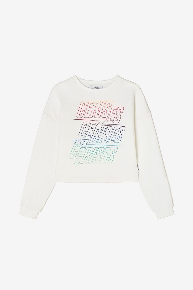 le temps des cerises Sweat Mikkigi blanc