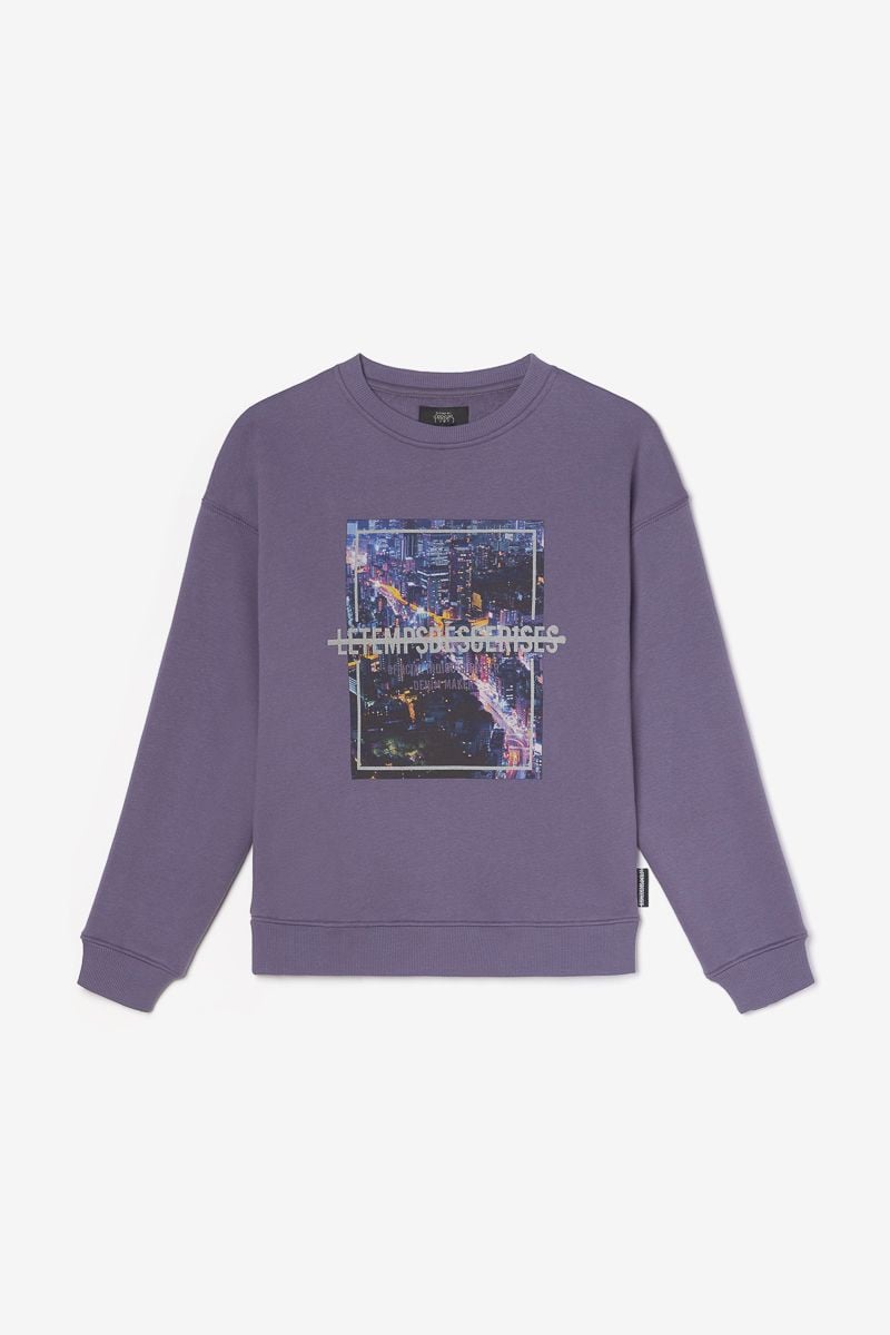 Le Temps Des Cerises Sweat Nakabo Violet Imprimé