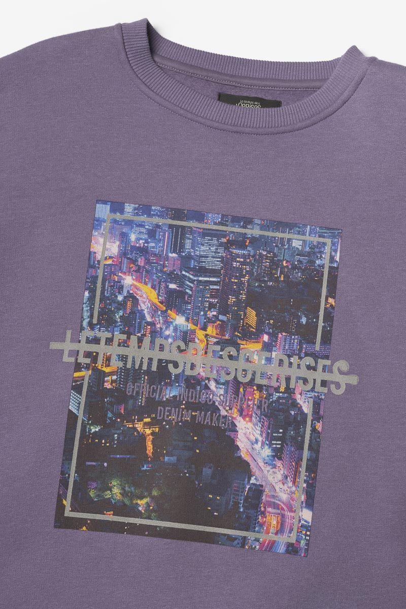Le Temps Des Cerises Sweat Nakabo Violet Imprimé