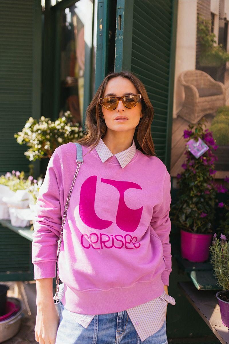 le temps des cerises Sweat Paolo rose