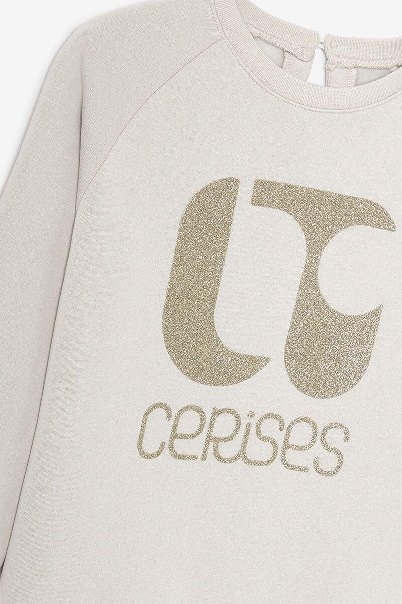 Le Temps Des Cerises Sweat Paologi Beige Imprimé