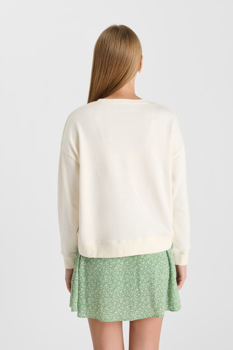 Le Temps Des Cerises Sweat Ratagi Crème Imprimé