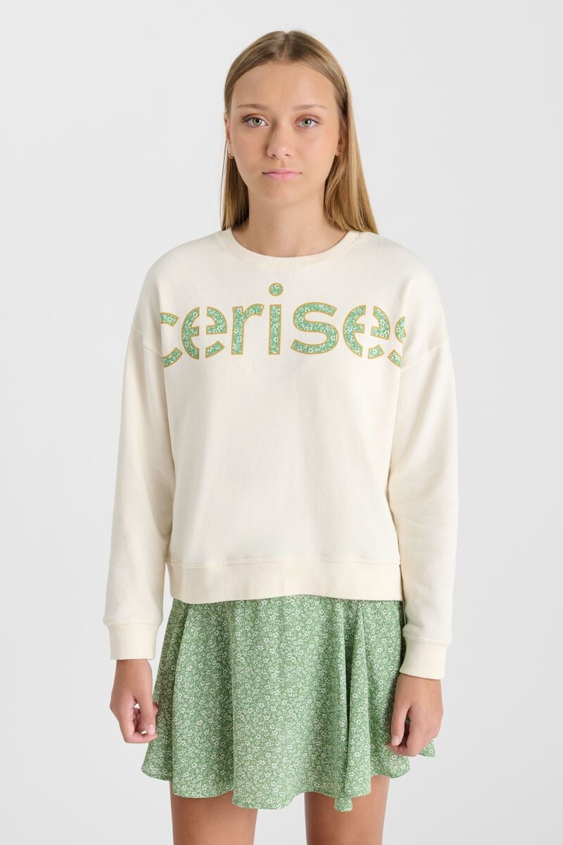 Le Temps Des Cerises Sweat Ratagi Crème Imprimé