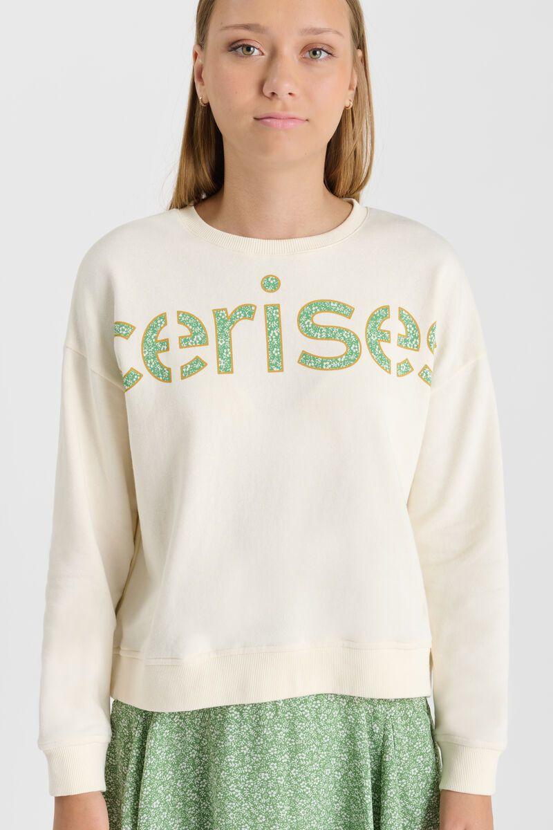 le temps des cerises Sweat Ratagi crème imprimé