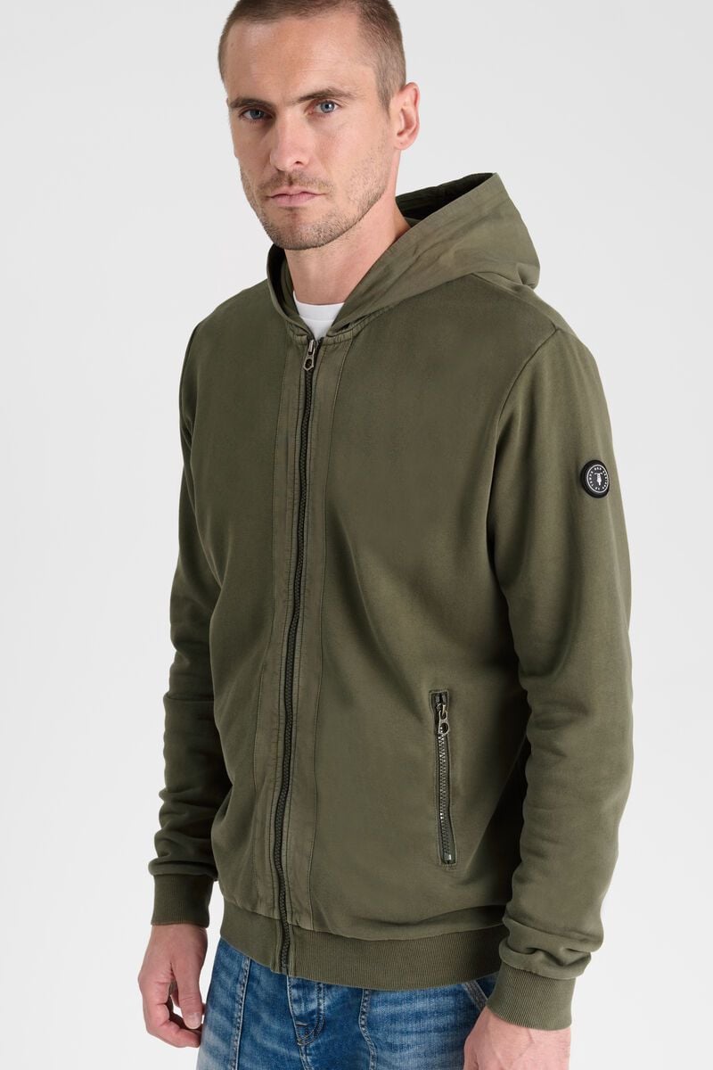 Le Temps Des Cerises Sweat Refa Kaki à Capuche