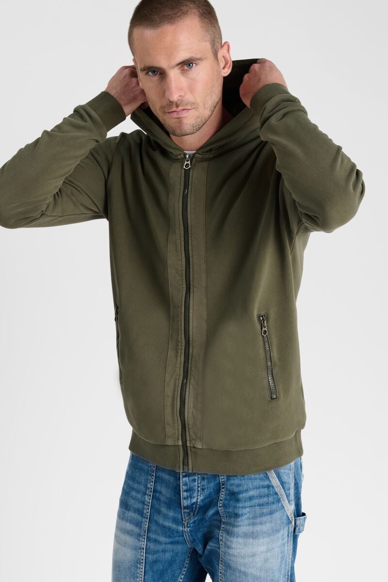 Le Temps Des Cerises Sweat Refa Kaki à Capuche