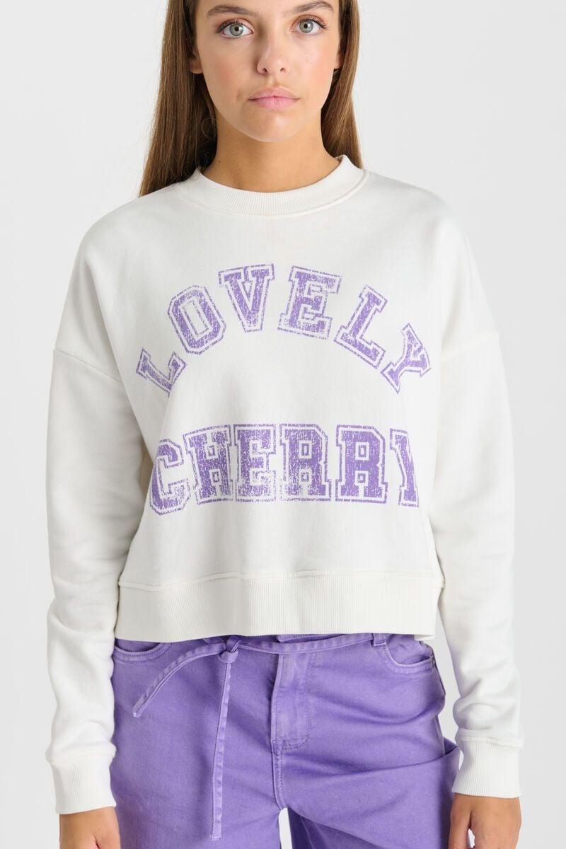 Le Temps Des Cerises Sweat Stephagi Crème Imprimé