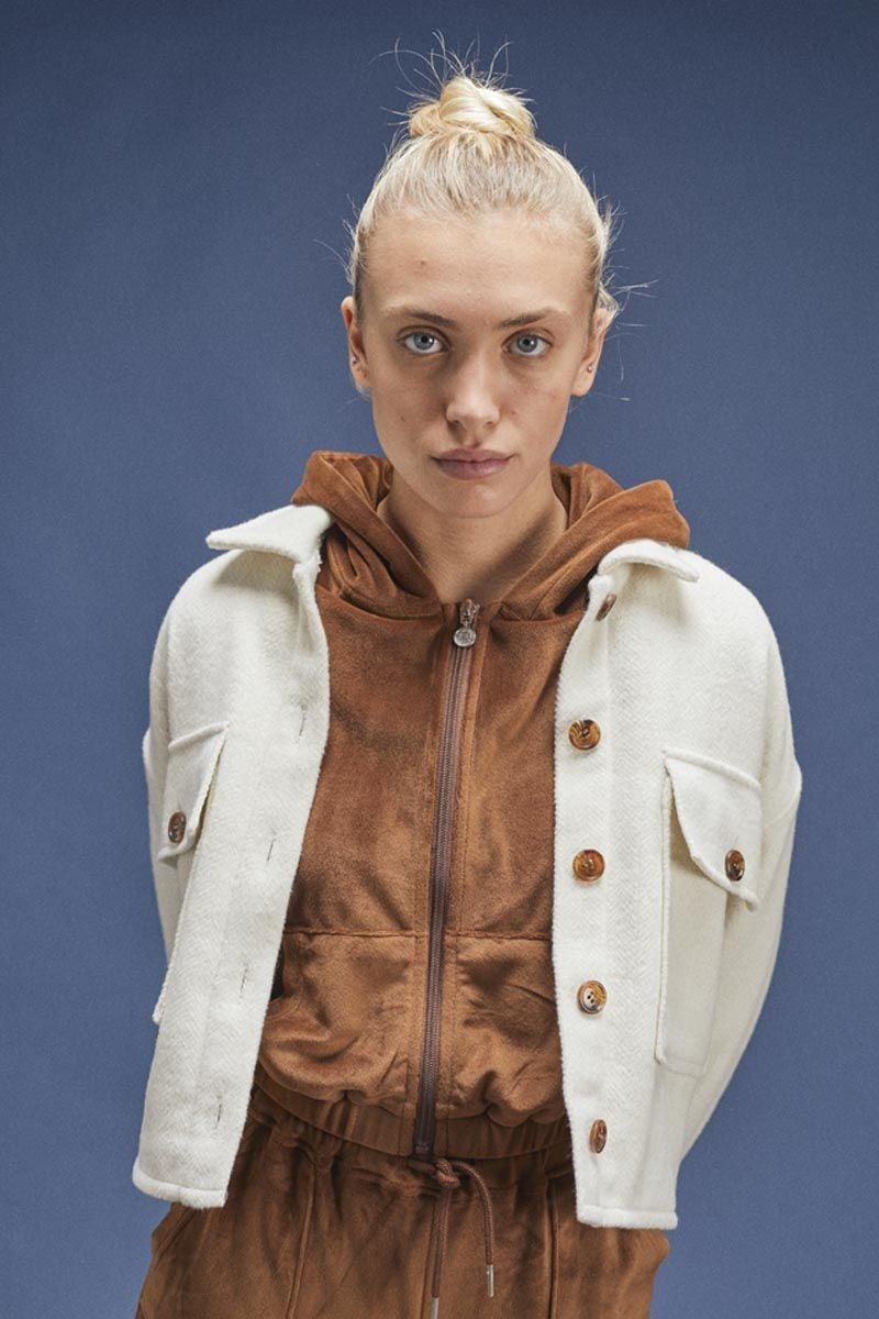 le temps des cerises Sweat zippé Cinogi caramel