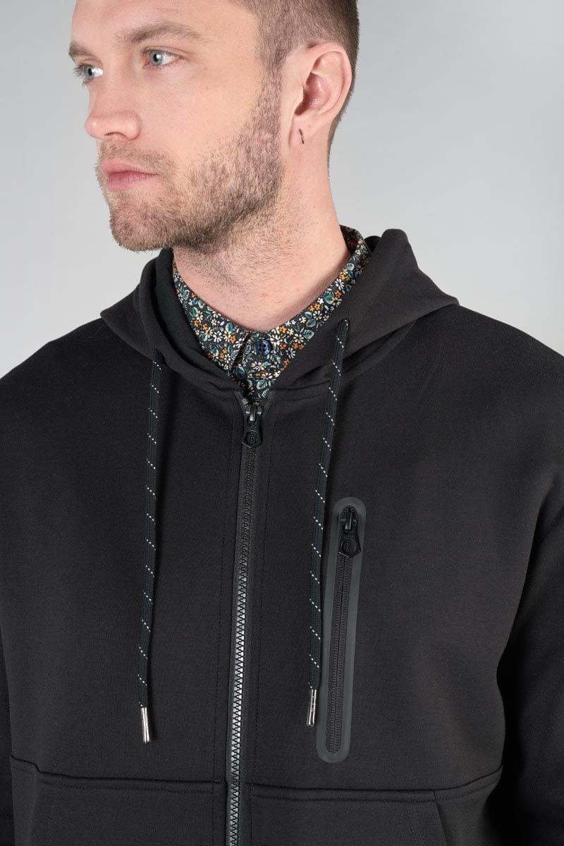 Le Temps Des Cerises Sweat Zippé Difal Noir