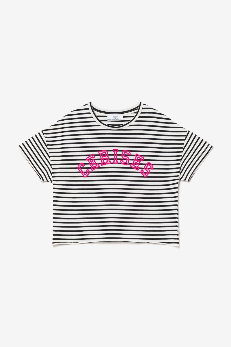 le temps des cerises T-shirt Aellegi à rayures