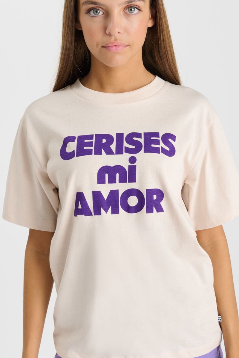 Le Temps Des Cerises T-shirt Amorigi Beige Imprimé