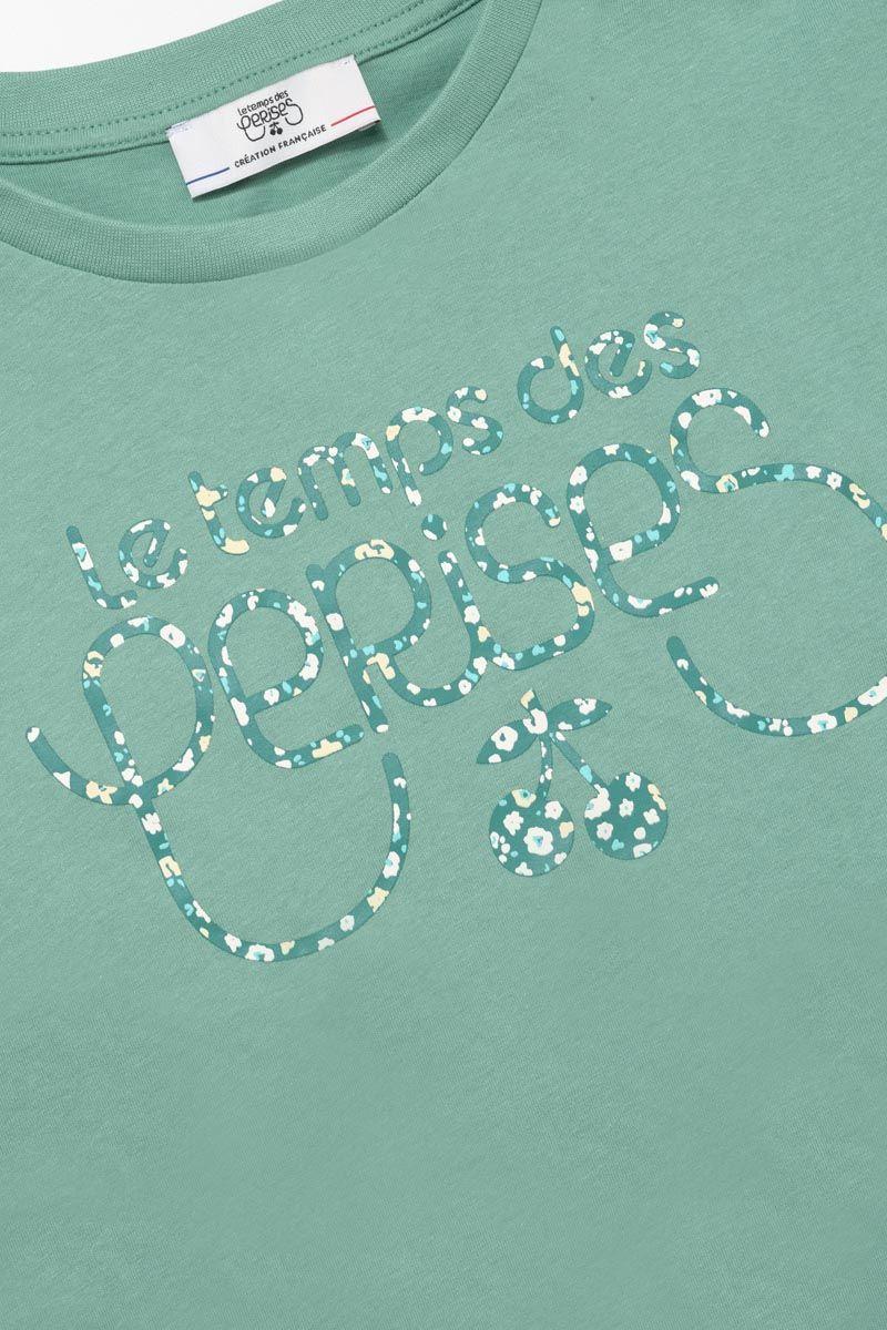 Le Temps Des Cerises T-shirt Anwargi Vert Imprimé