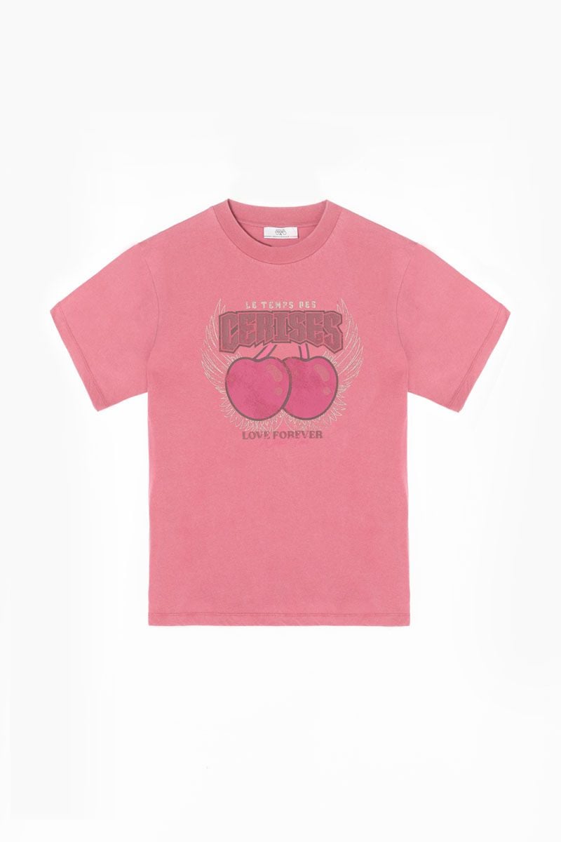 le temps des cerises T-shirt Atrabagi rose imprimé