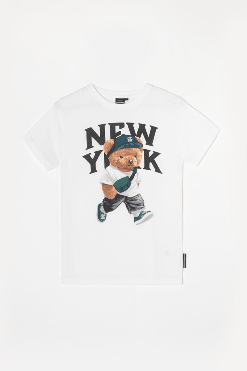 le temps des cerises T-shirt Bambo blanc imprimé