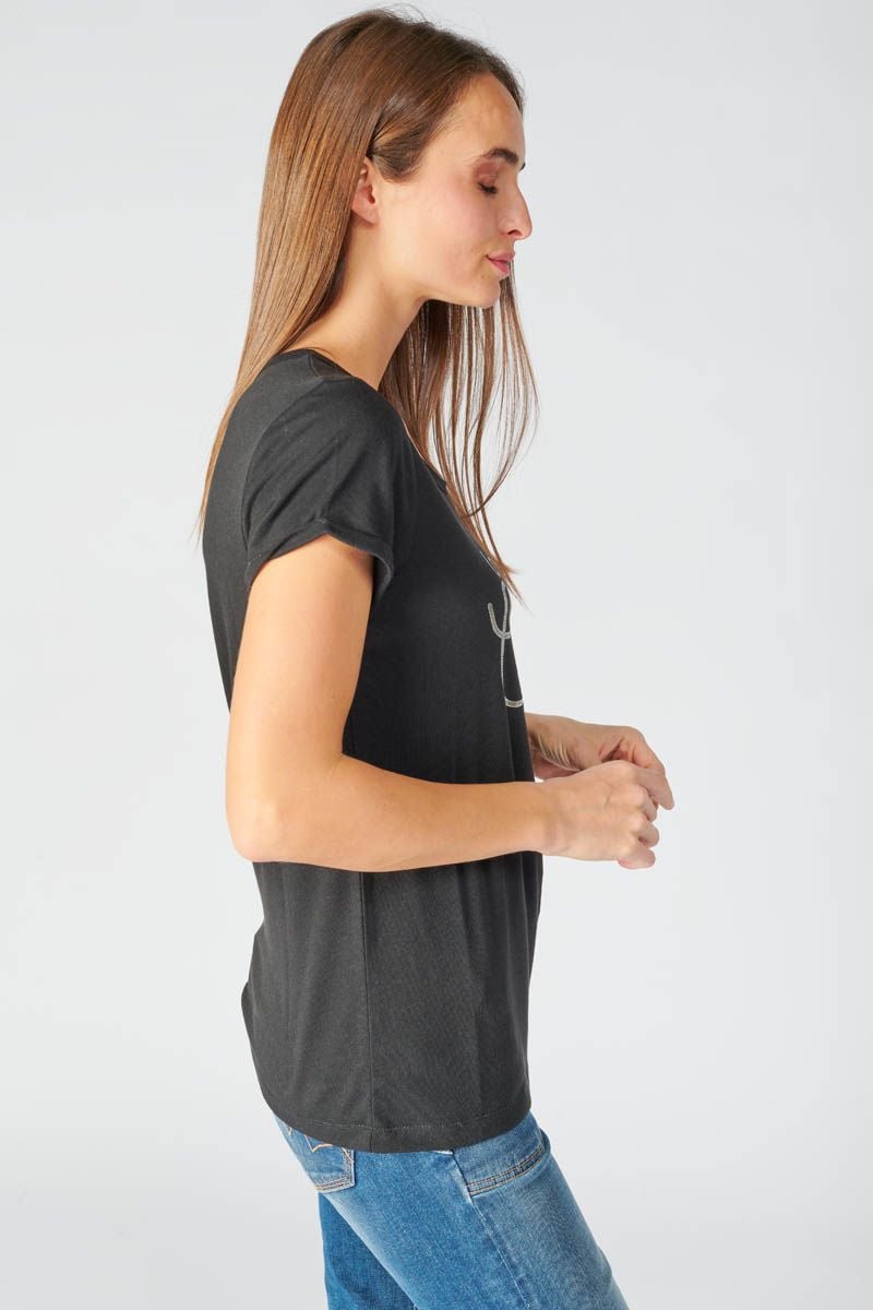 Le Temps Des Cerises T-shirt Basitrame Noir