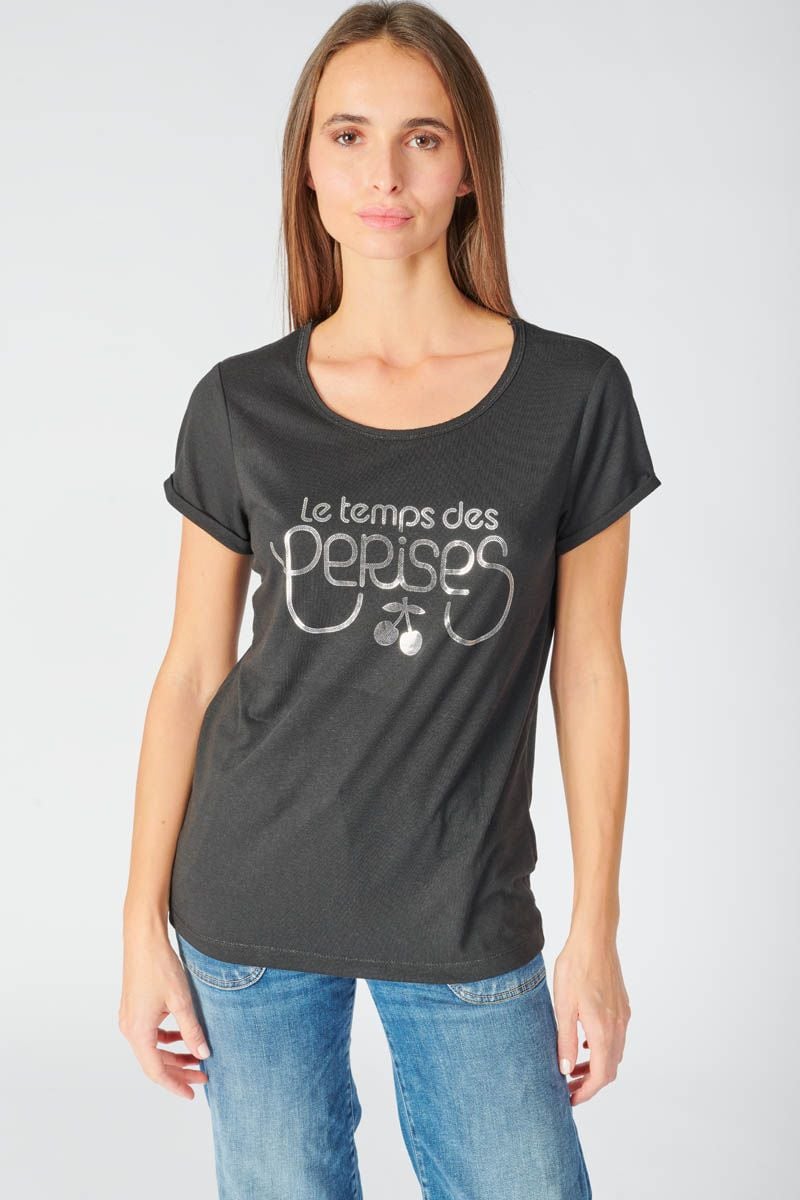 Le Temps Des Cerises T-shirt Basitrame Noir