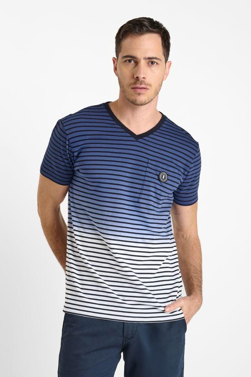 Le Temps Des Cerises T-shirt Bomas Bleu à Rayures