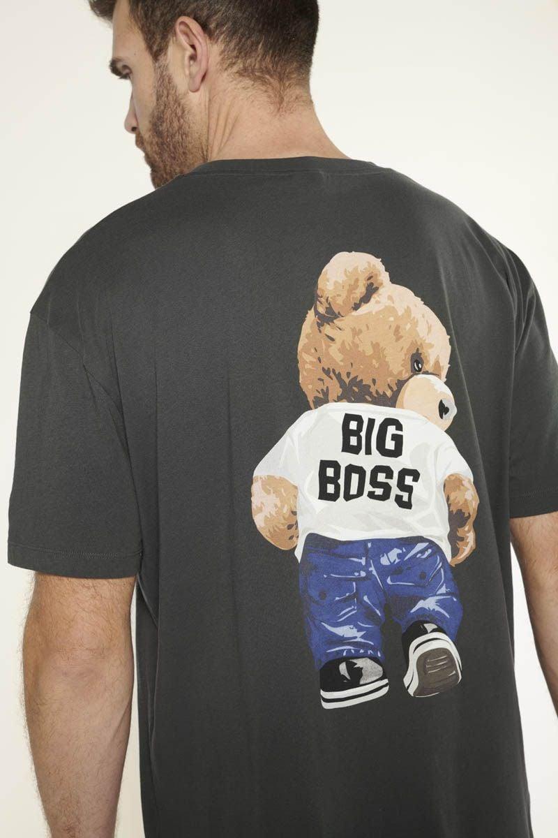 le temps des cerises T-shirt Clarkson gris imprimé