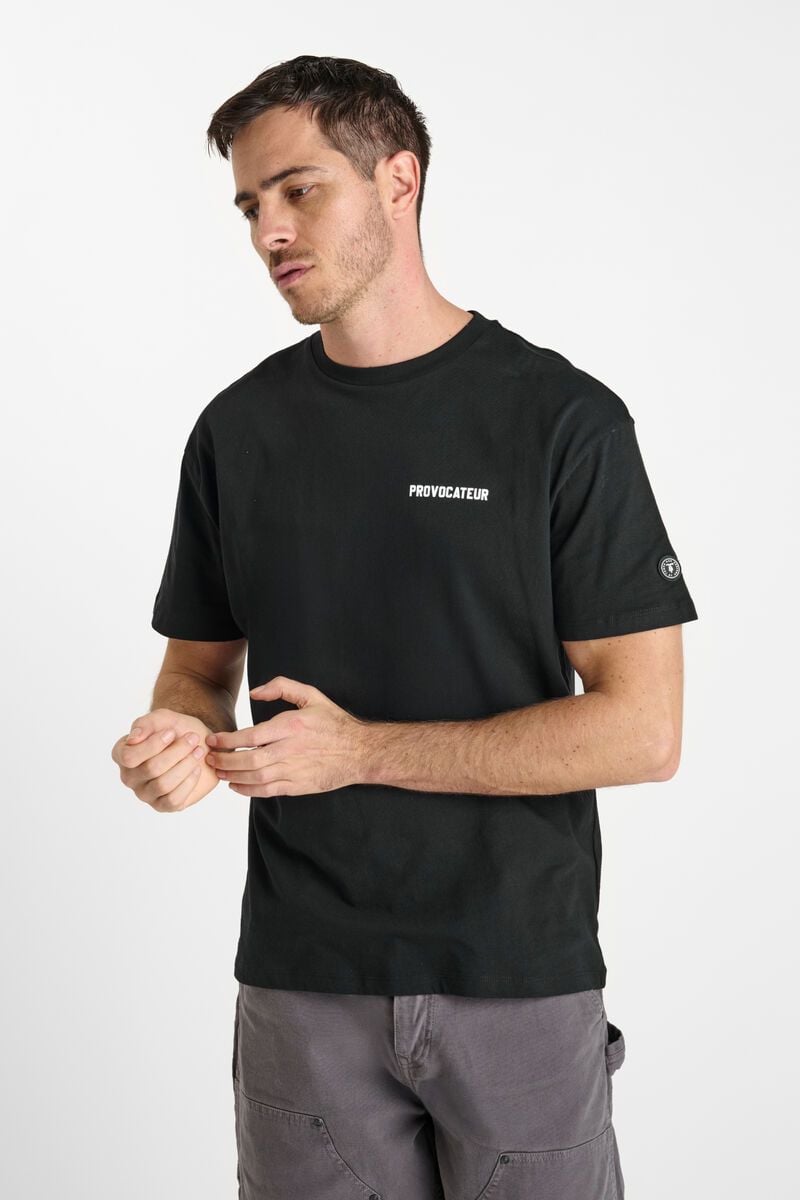 Le Temps Des Cerises T-shirt Colbert Noir Imprimé