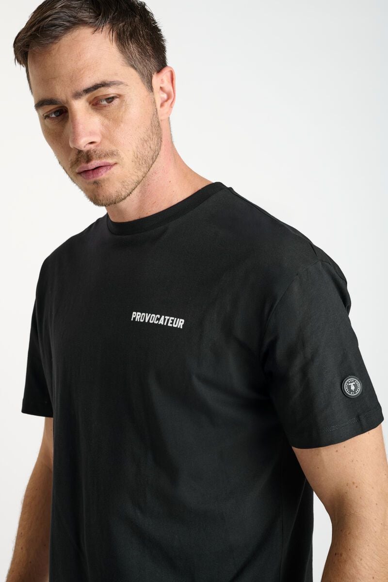 Le Temps Des Cerises T-shirt Colbert Noir Imprimé