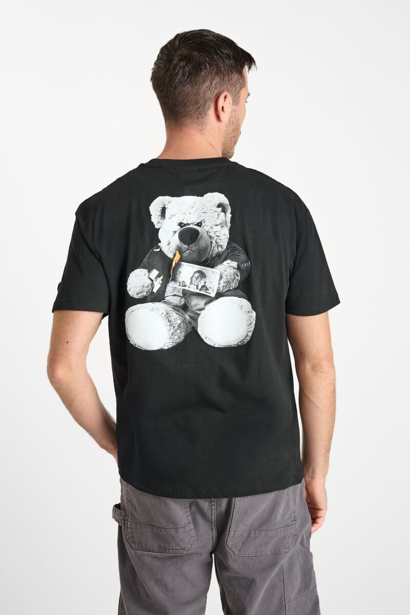 le temps des cerises T-shirt Colbert noir imprimé