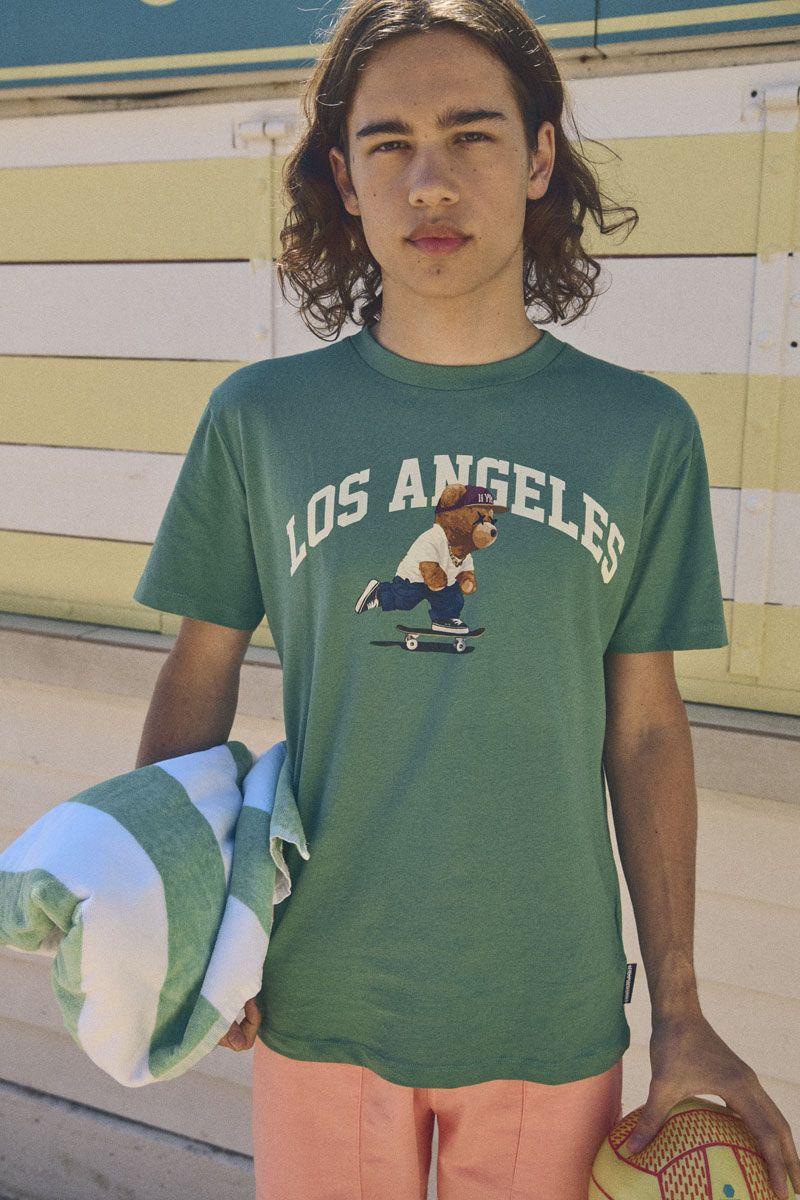 le temps des cerises T-shirt Coznerbo vert imprimé