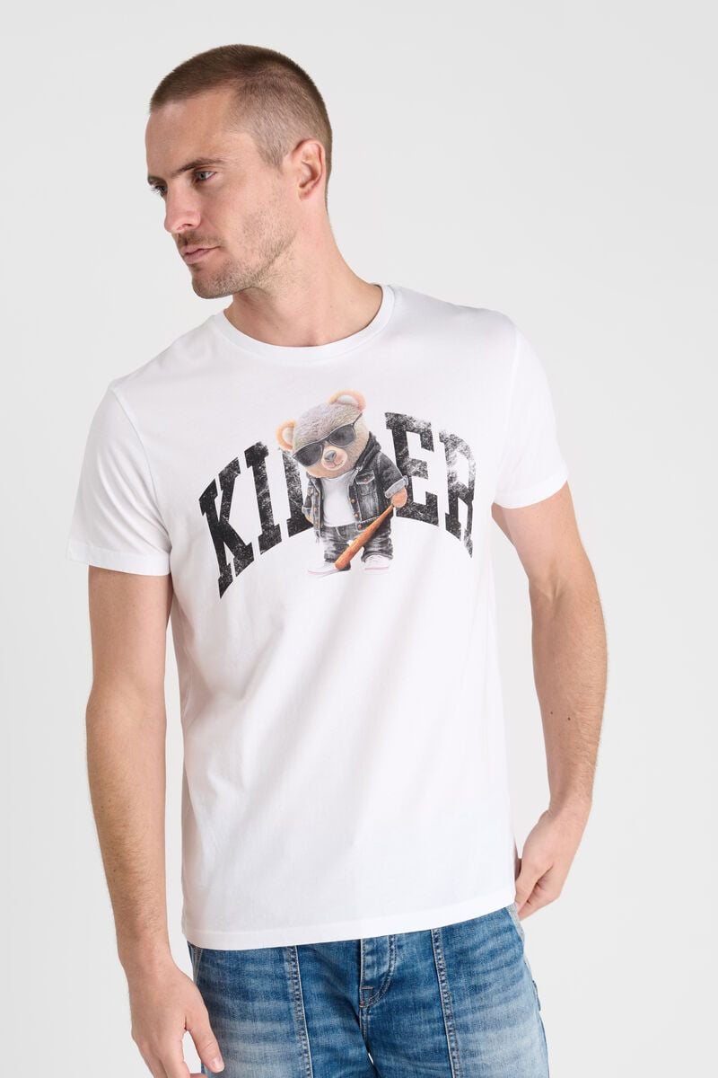 le temps des cerises T-shirt Danis blanc imprimé