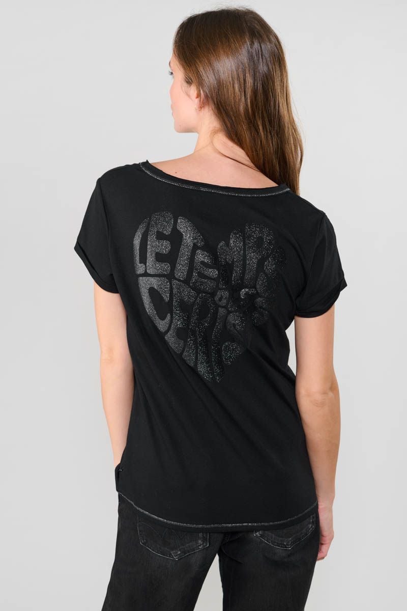 Le Temps Des Cerises T-shirt Digori Noir Imprimé