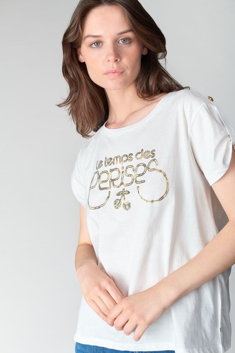 Le Temps Des Cerises T-shirt Dwight Blanc Imprimé