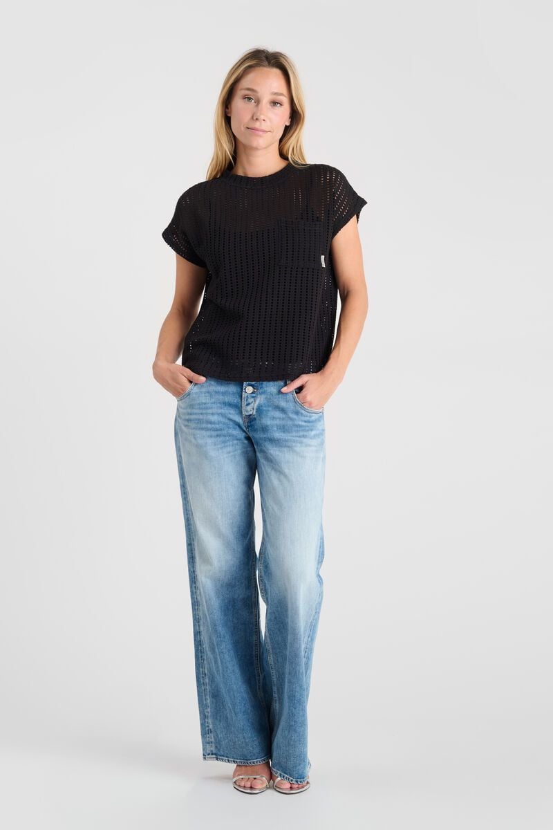 Le Temps Des Cerises T-shirt Gafo Noir En Crochet