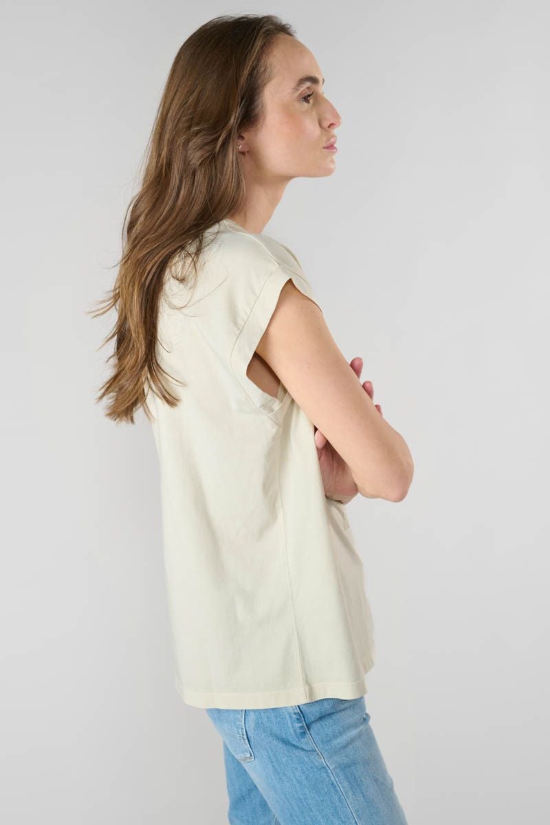 Le Temps Des Cerises T-shirt Gardeni Beige Imprimé