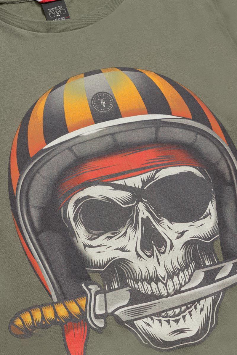 Le Temps Des Cerises T-shirt Giribo Kaki Imprimé