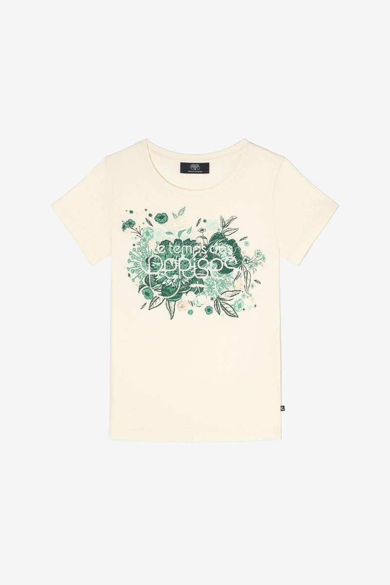 le temps des cerises T-shirt Gracygi crème imprimé