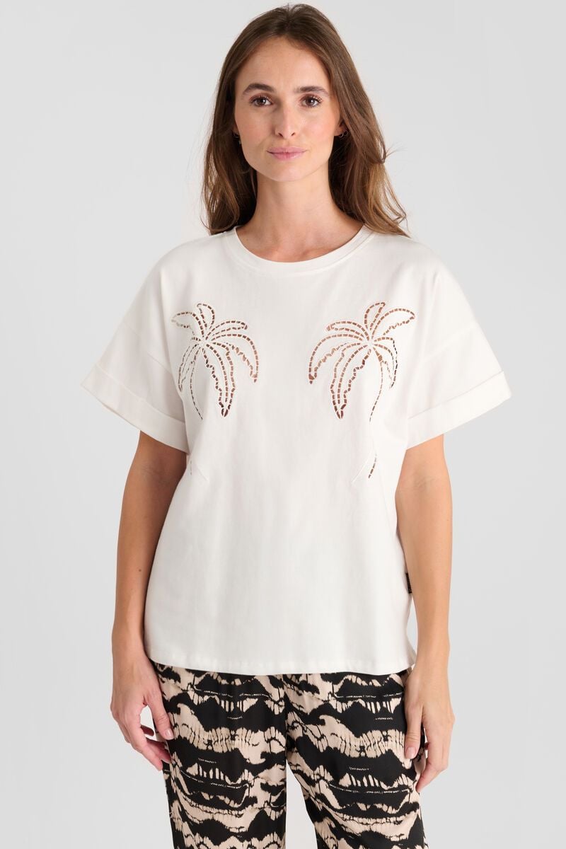 Le Temps Des Cerises T-shirt Istan Crème Brodé