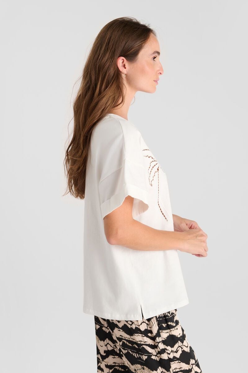 Le Temps Des Cerises T-shirt Istan Crème Brodé