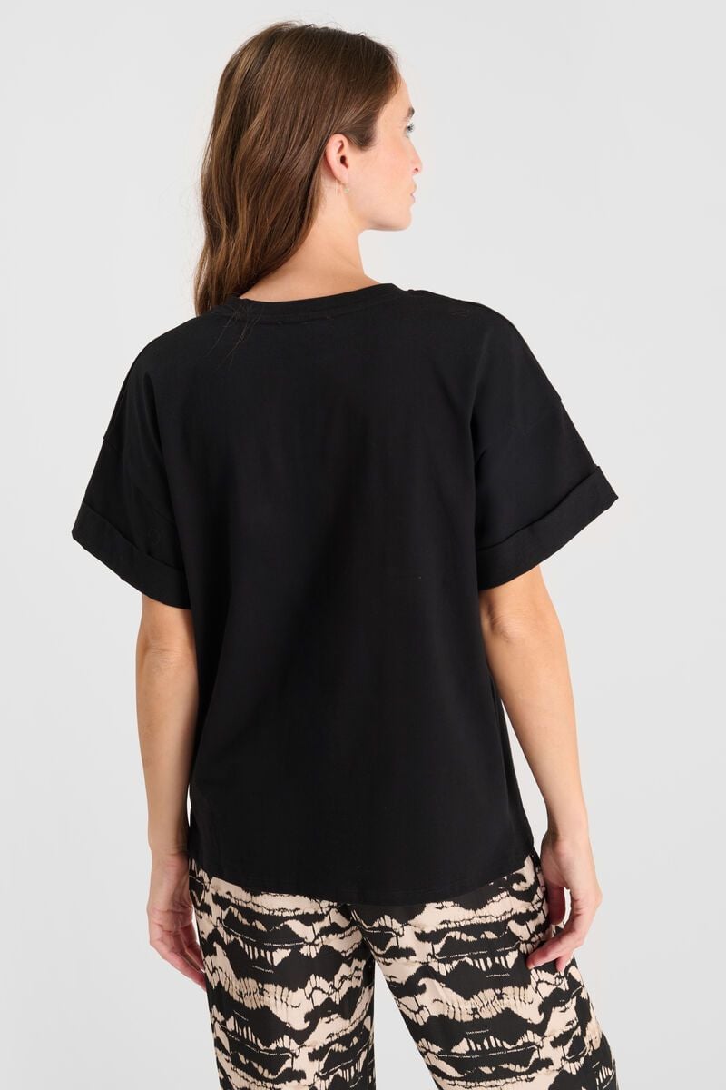 Le Temps Des Cerises T-shirt Istan Noir Brodé