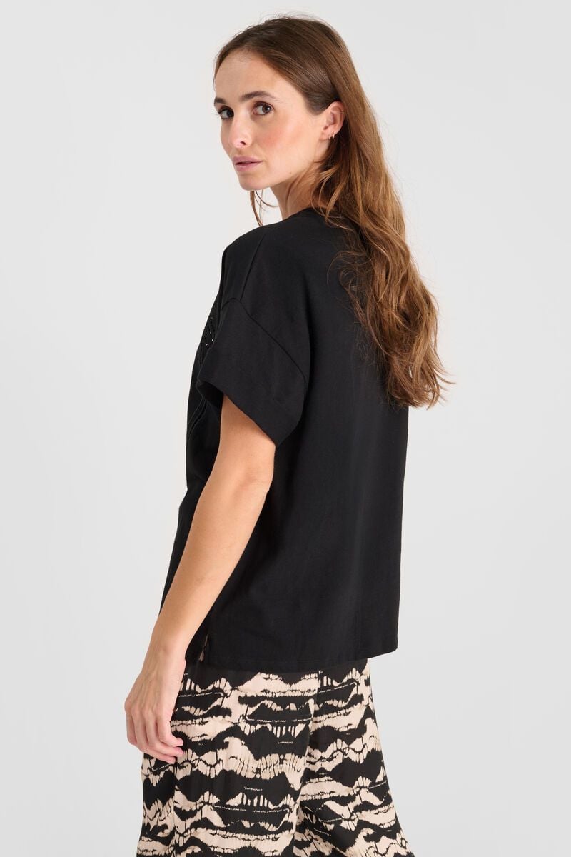 Le Temps Des Cerises T-shirt Istan Noir Brodé