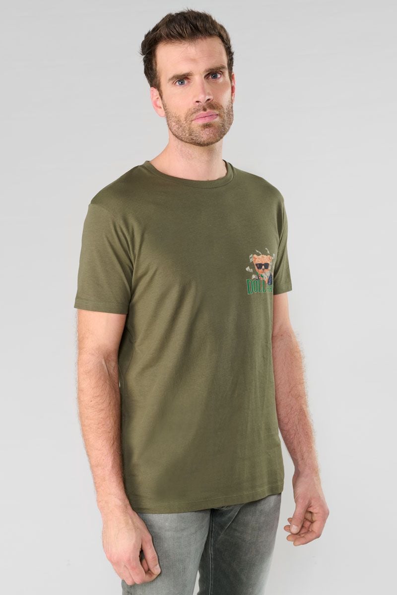 Le Temps Des Cerises T-shirt Jalen Kaki Imprimé