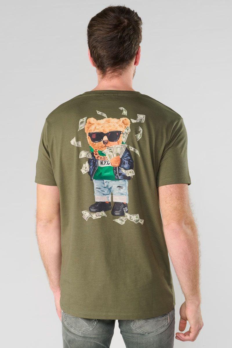 le temps des cerises T-shirt Jalen kaki imprimé