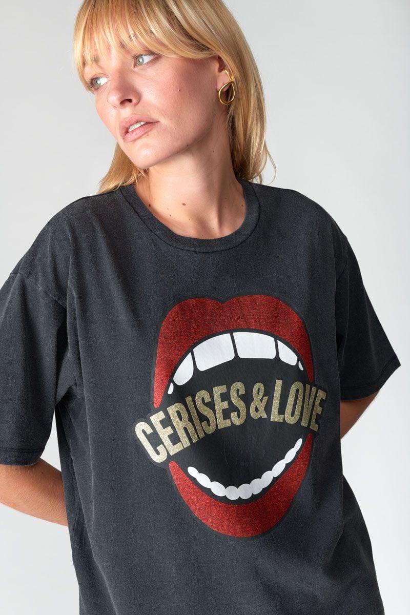 le temps des cerises T-shirt Joel noir délavé