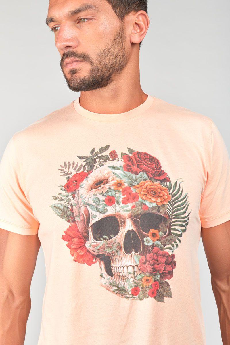 Le Temps Des Cerises T-shirt Linetti Pêche Imprimé