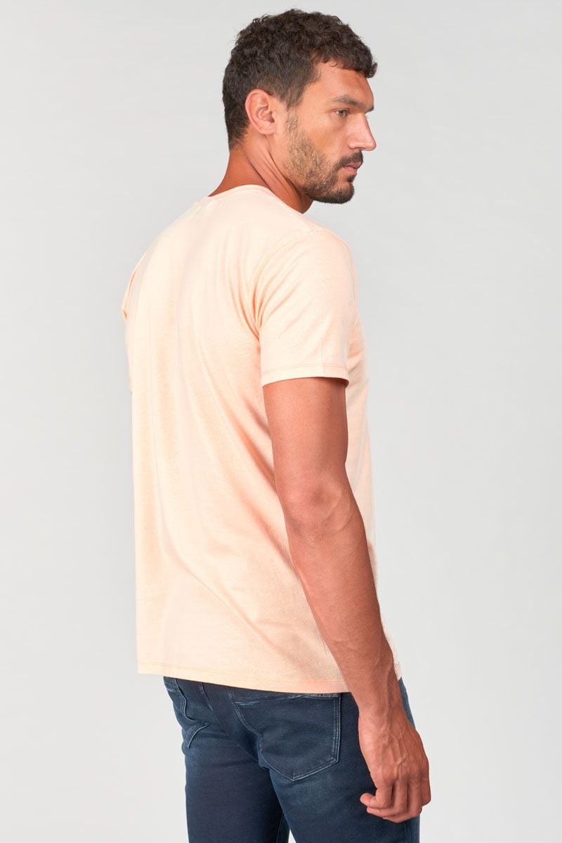 Le Temps Des Cerises T-shirt Linetti Pêche Imprimé