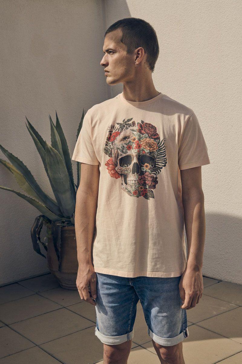 Le Temps Des Cerises T-shirt Linetti Pêche Imprimé