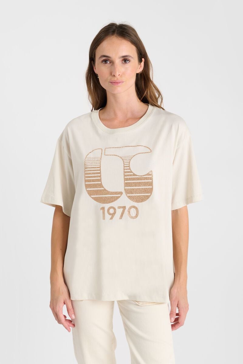 Le Temps Des Cerises T-shirt Lynette Crème Imprimé