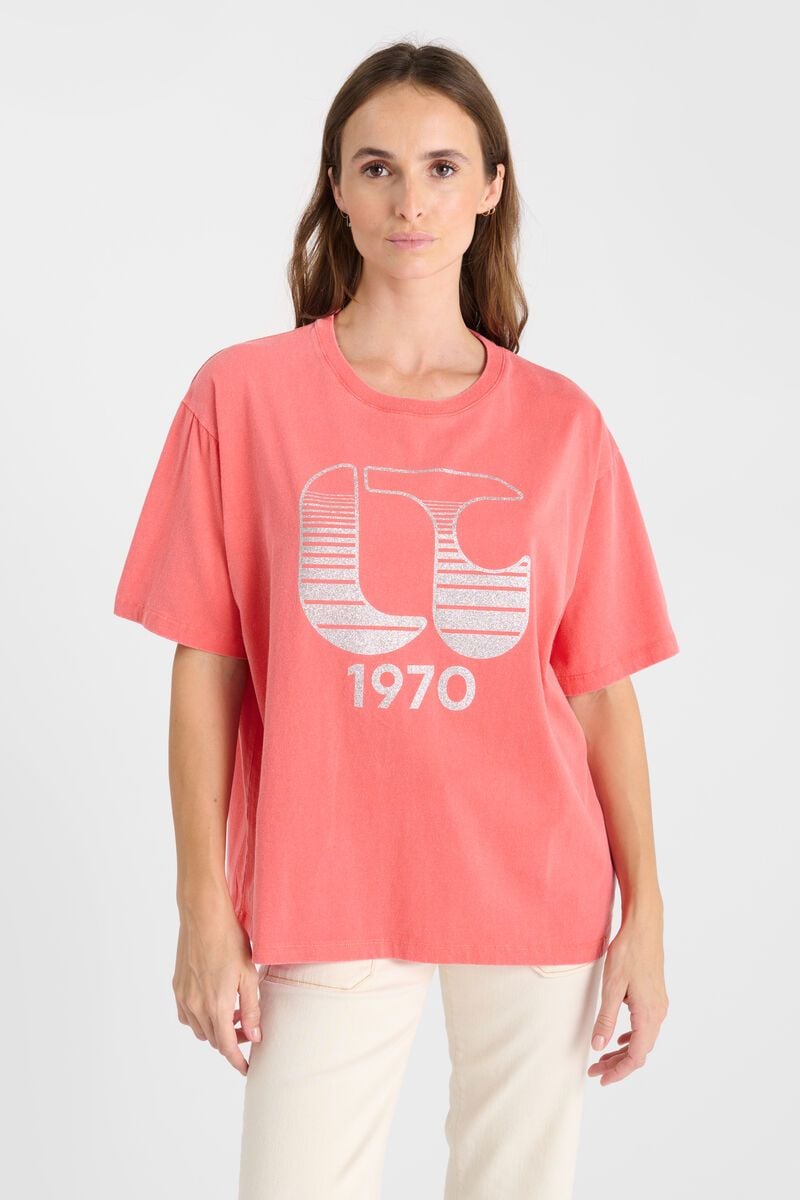 le temps des cerises T-shirt Lynette rose imprimé