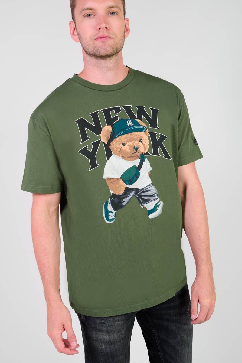 le temps des cerises T-shirt Mab vert imprimé