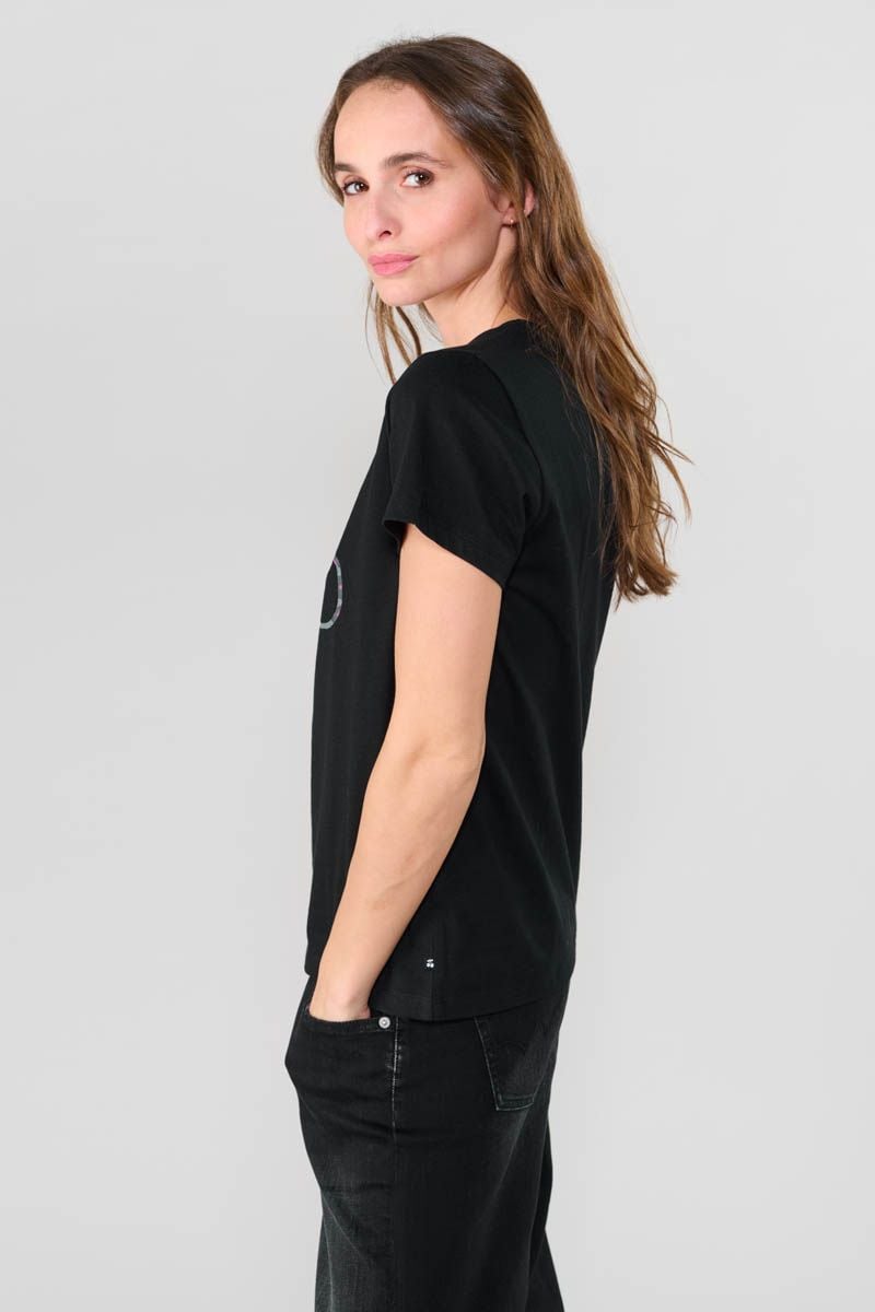 Le Temps Des Cerises T-shirt Manet Noir Imprimé