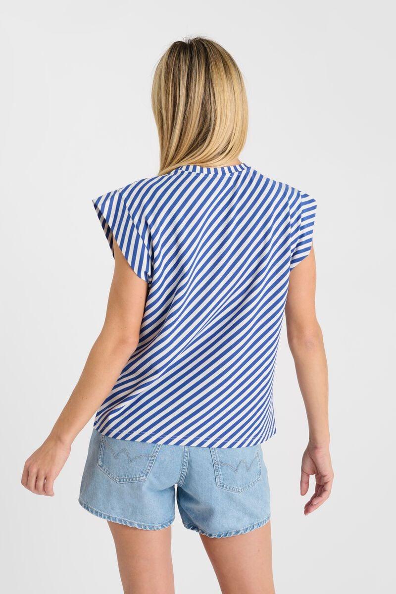 Le Temps Des Cerises T-shirt Marabi Bleu à Rayures