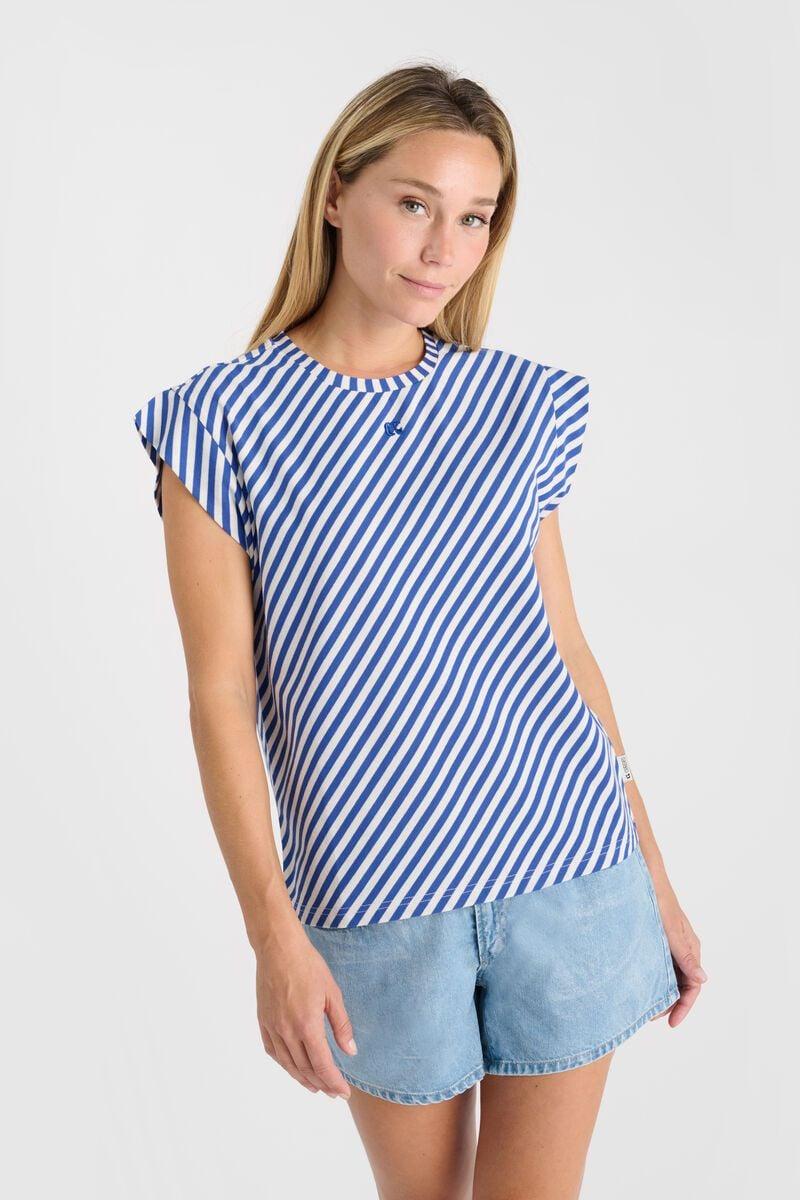 Le Temps Des Cerises T-shirt Marabi Bleu à Rayures